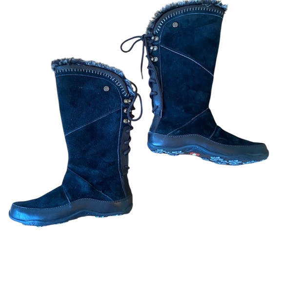 The North Face womens suede winter boots size 7 1/2 black - Picture 1 of 11